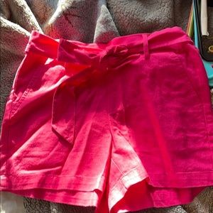 J Crew Pink Tie Waist Shorts